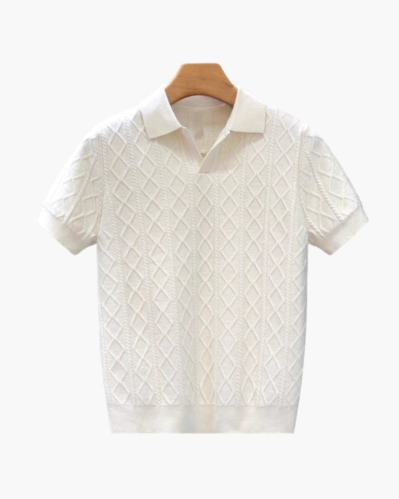 Textured Knit Polo with Signature Style