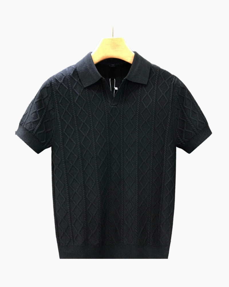 Textured Knit Polo with Signature Style