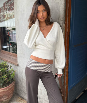 Milvaly| V Neck Wrap Sweater