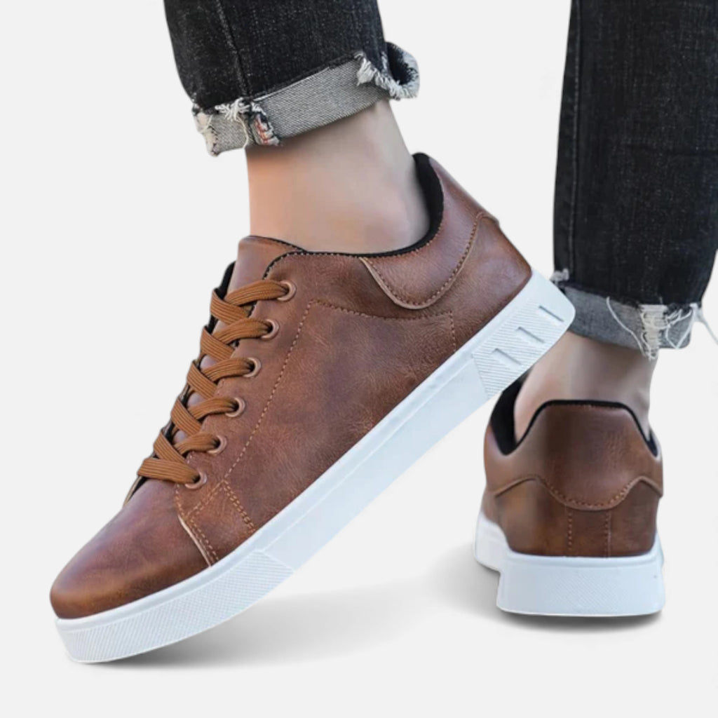 Milvaly | Men’s Casual Leather Sneakers – Refined Daily Comfort