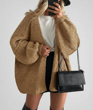 Milvaly|Oversized Chunky Knit Cardigan