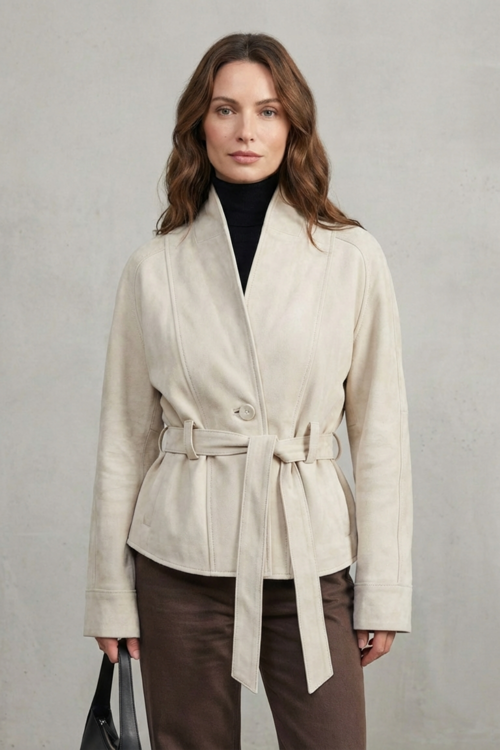 Alette – Cropped Double-Breasted Wool Jacket – French Elegance