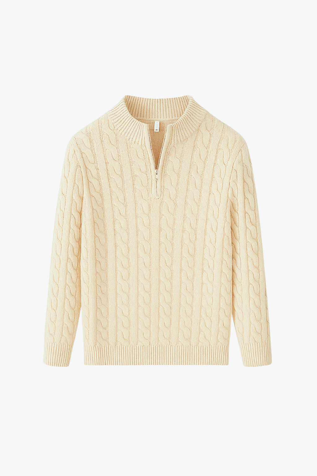 Harbour Men Quarter-Zip Up Sweater - Beige
