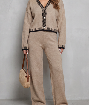 Cerivelle – Contrast trim – Knit loungewear set