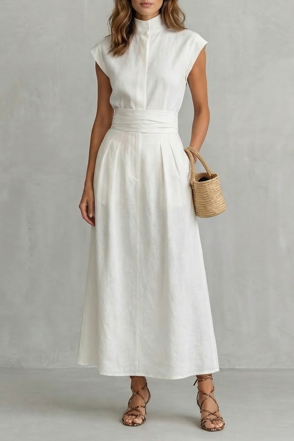 Elvarenne – Refined waist detail – Maxi dress