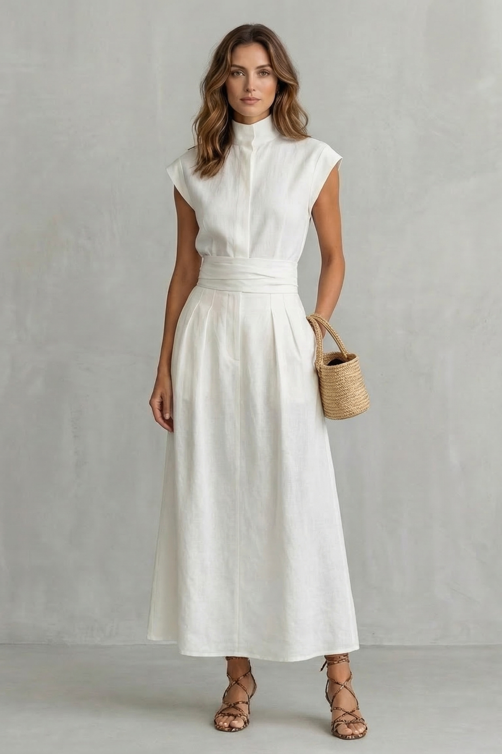 Elvarenne – Refined waist detail – Maxi dress