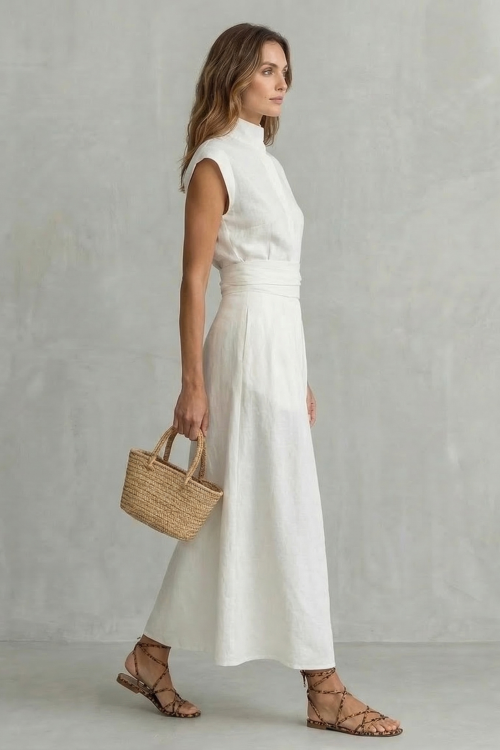 Elvarenne – Refined waist detail – Maxi dress