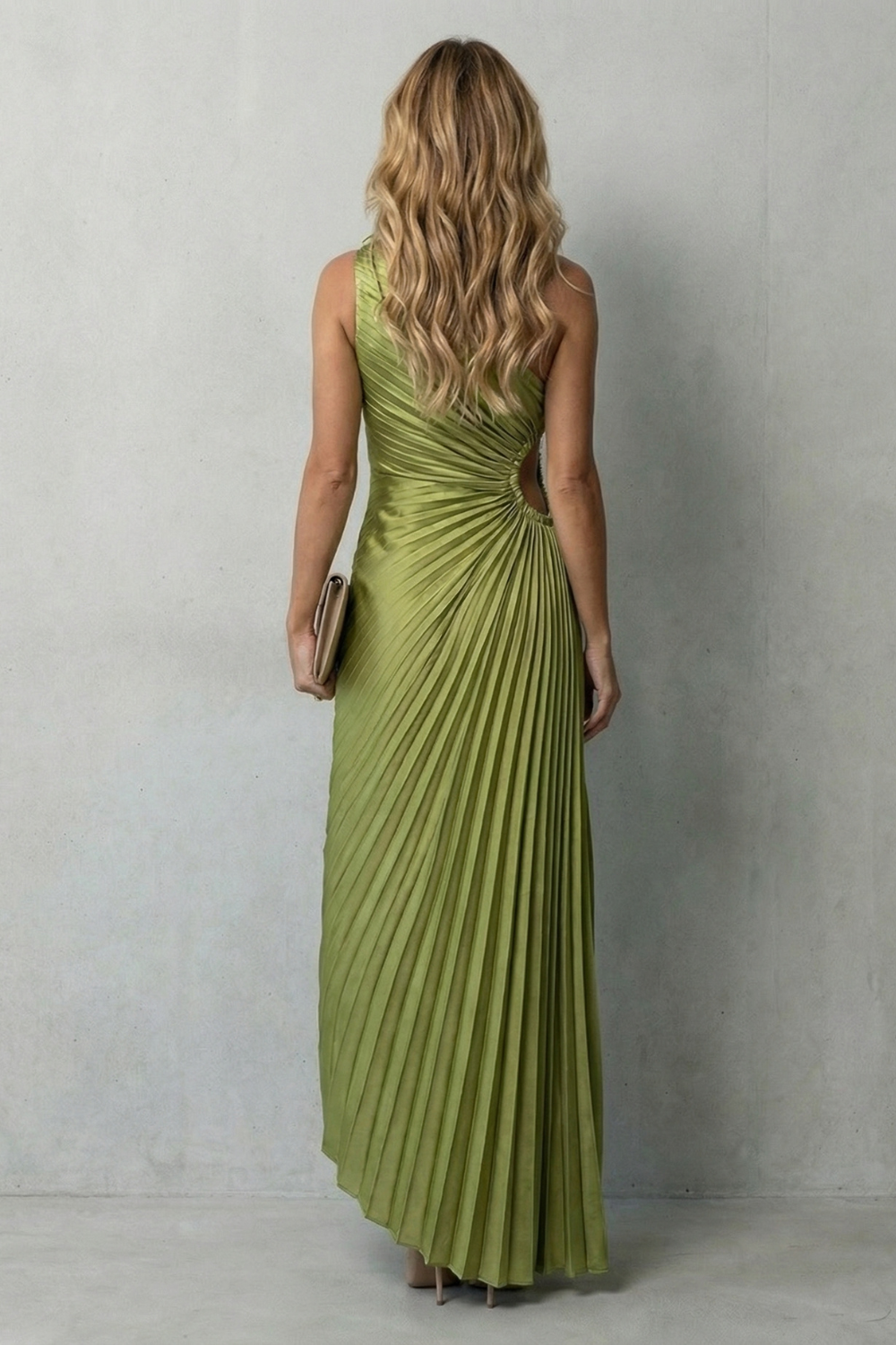 Felicity – Statement elegance – Women’s One-Shoulder Pleated Maxi Dress