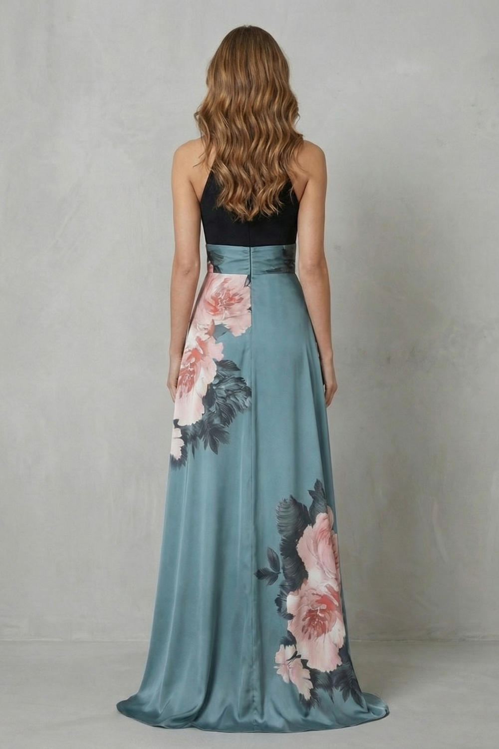 Florévia – Contrast floral elegance – Maxi dress