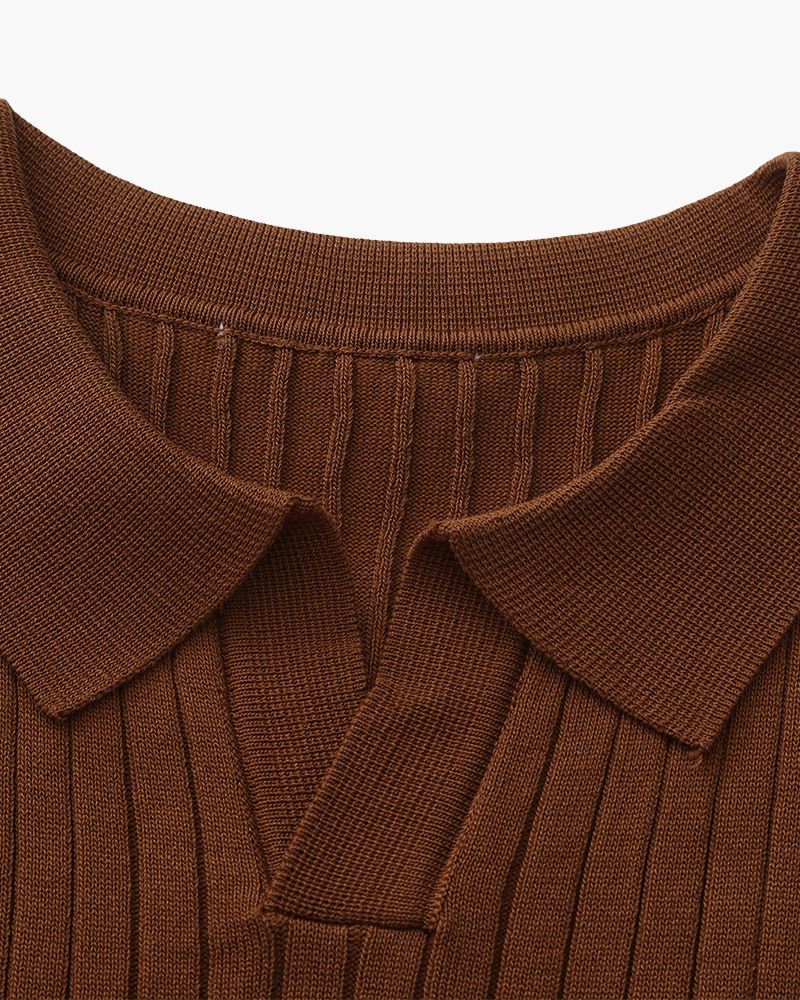 Luxury Ribbed Polo Shirt