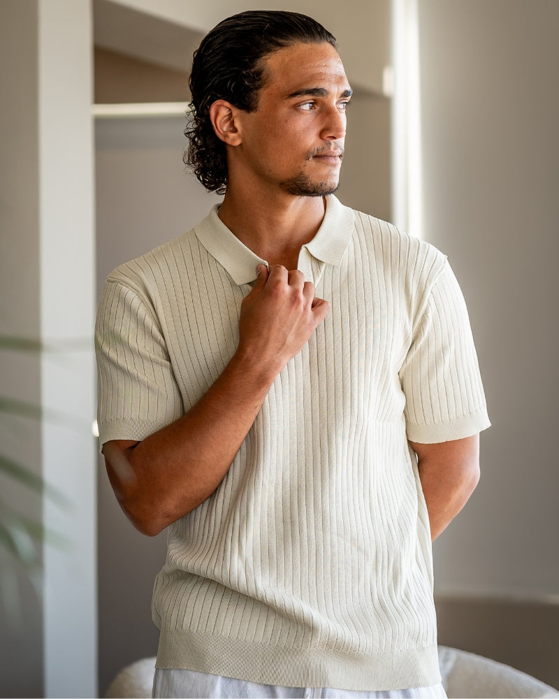 Luxury Ribbed Polo Shirt