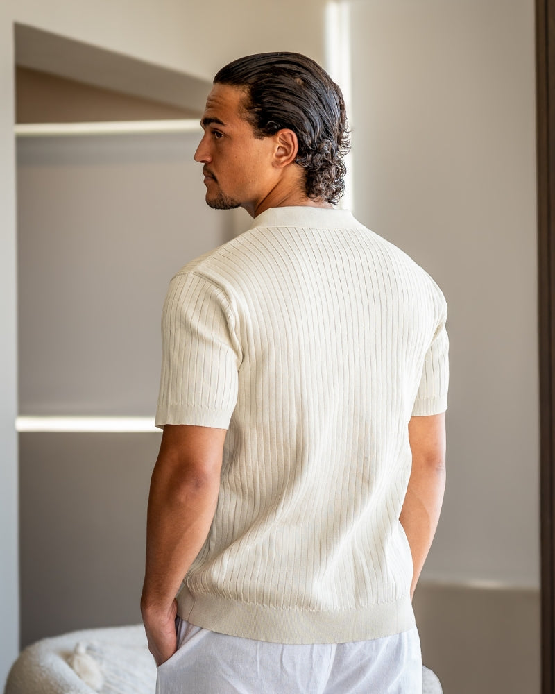 Luxury Ribbed Polo Shirt
