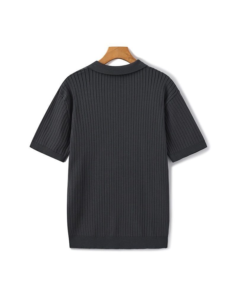 Luxury Ribbed Polo Shirt