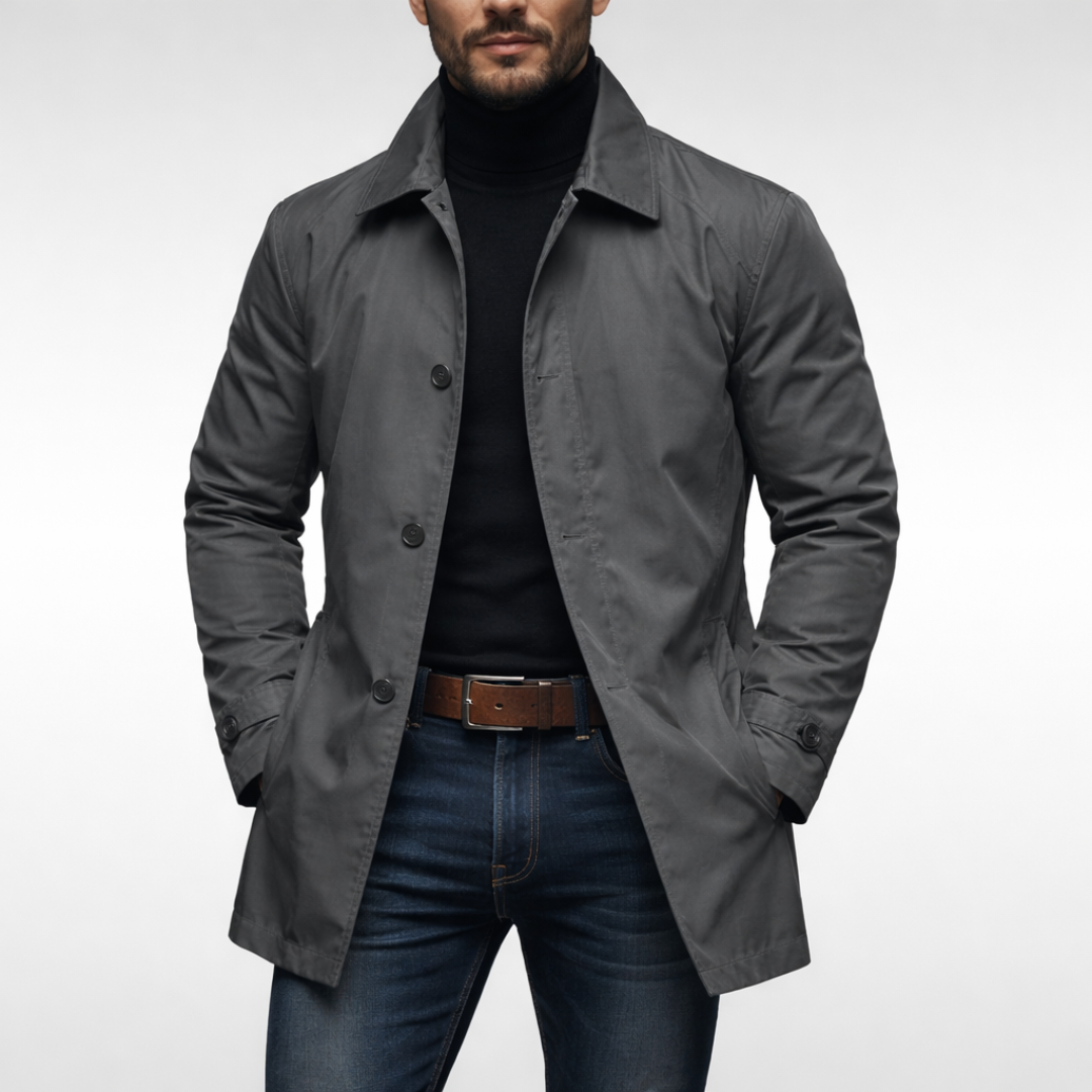James Weatherproof Long Coat | Men’s Insulated Button Jacket Outerwear