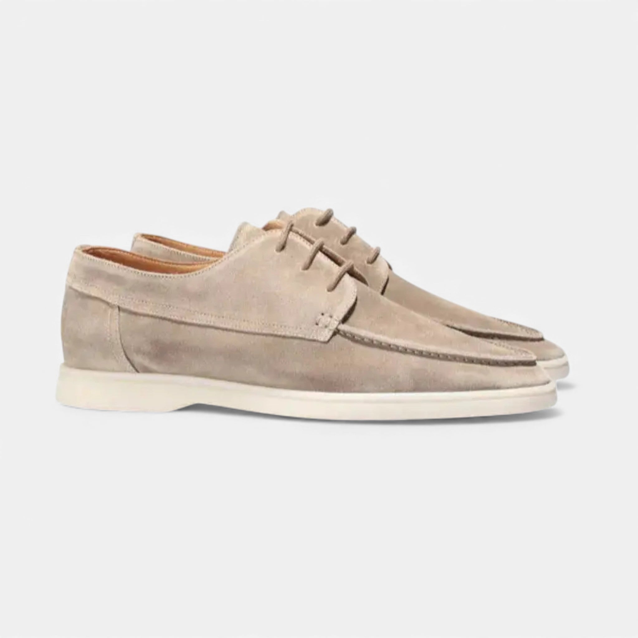 Milvaly | Men’s Textured Leather Loafers – Lace-Up Heritage Style