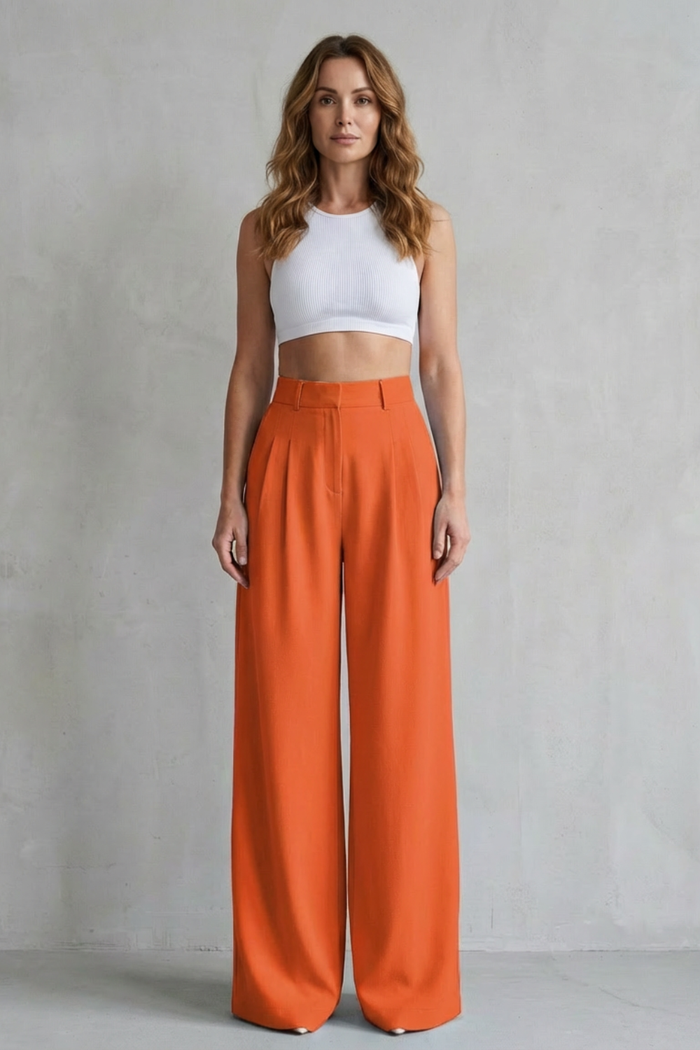 Lunévia – Flowing drape – Wide-leg tailored trousers