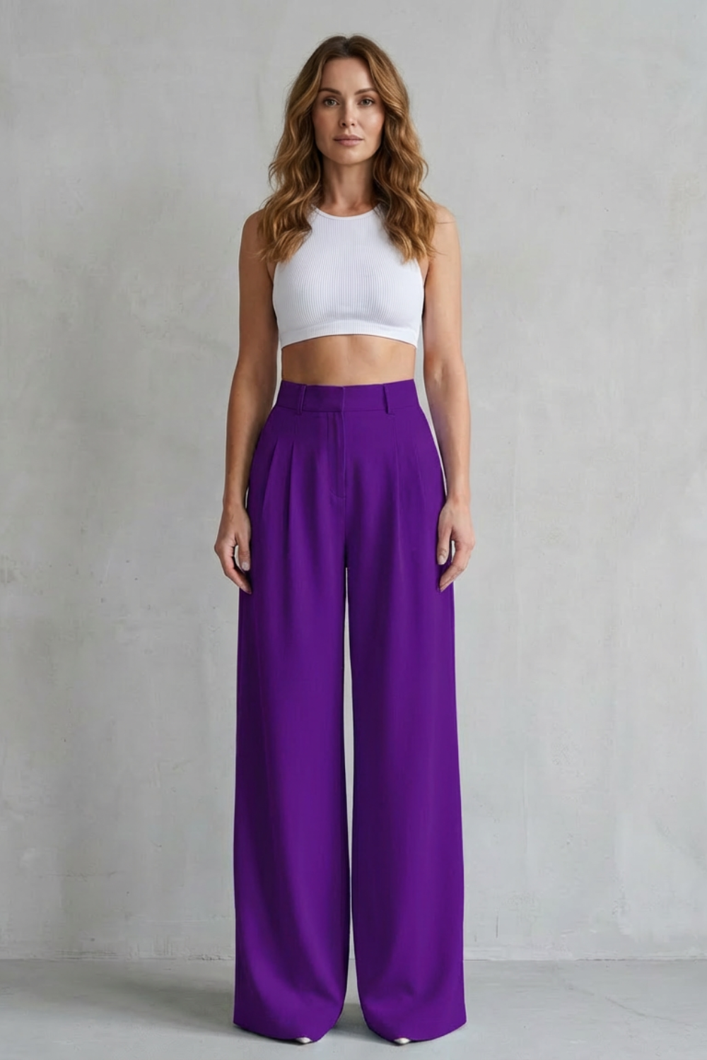 Lunévia – Flowing drape – Wide-leg tailored trousers