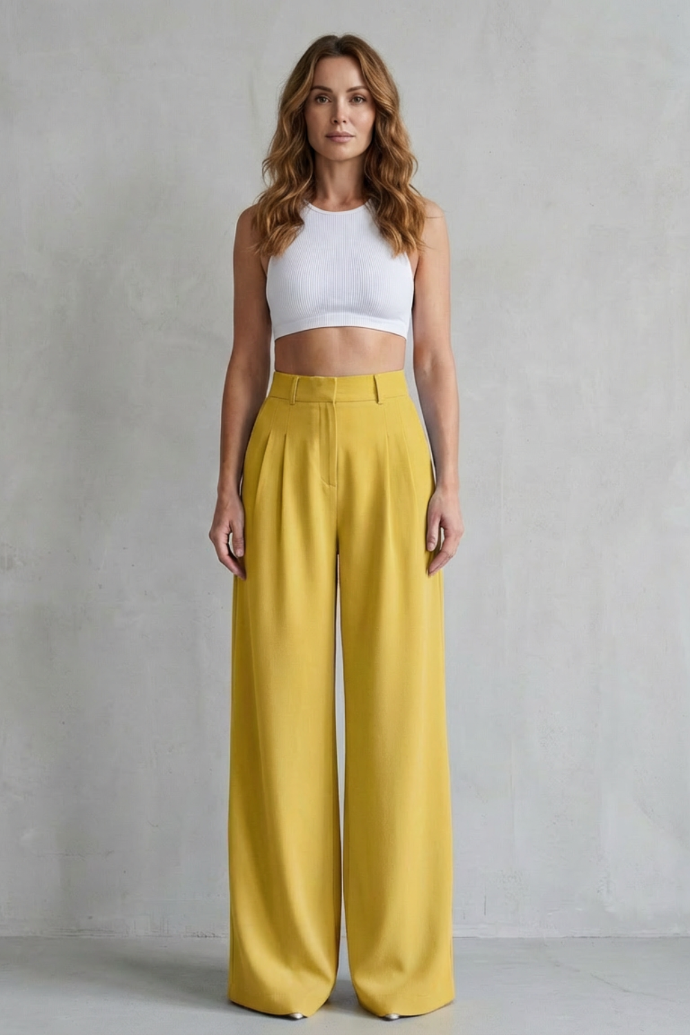 Lunévia – Flowing drape – Wide-leg tailored trousers