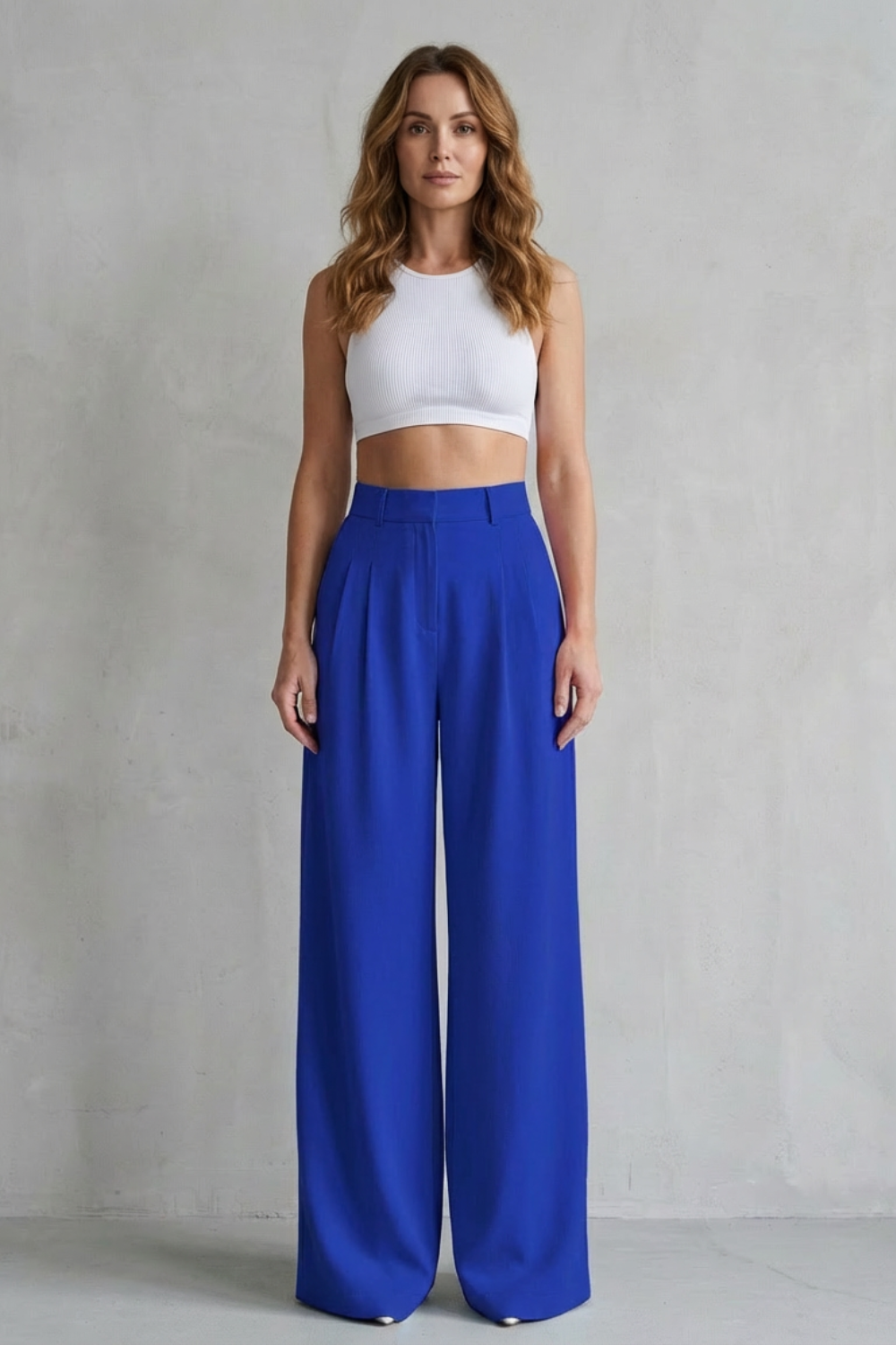 Lunévia – Flowing drape – Wide-leg tailored trousers