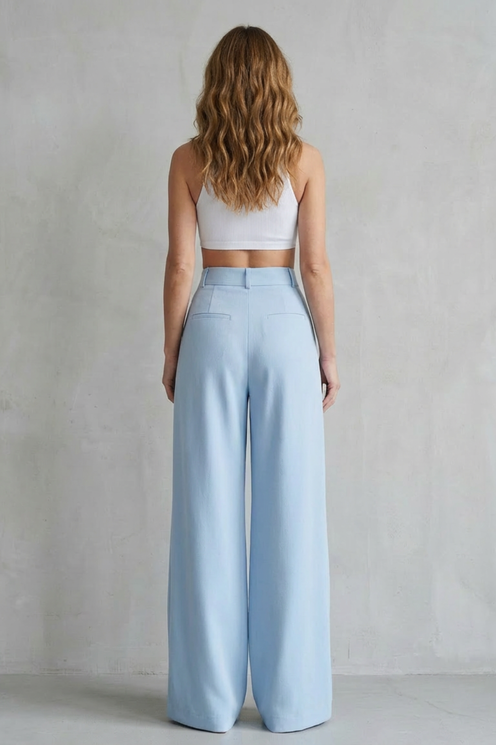 Lunévia – Flowing drape – Wide-leg tailored trousers