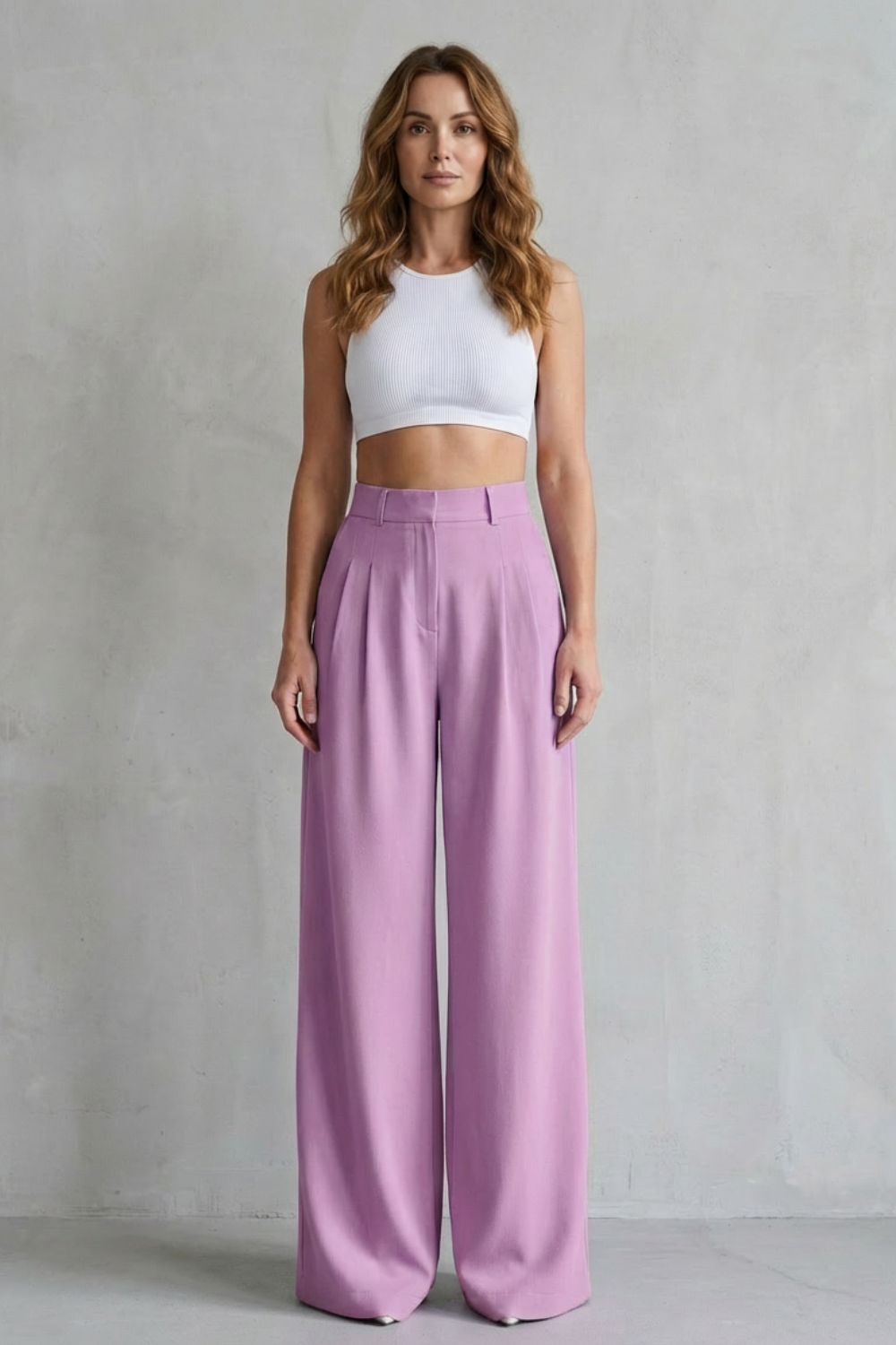 Lunévia – Flowing drape – Wide-leg tailored trousers
