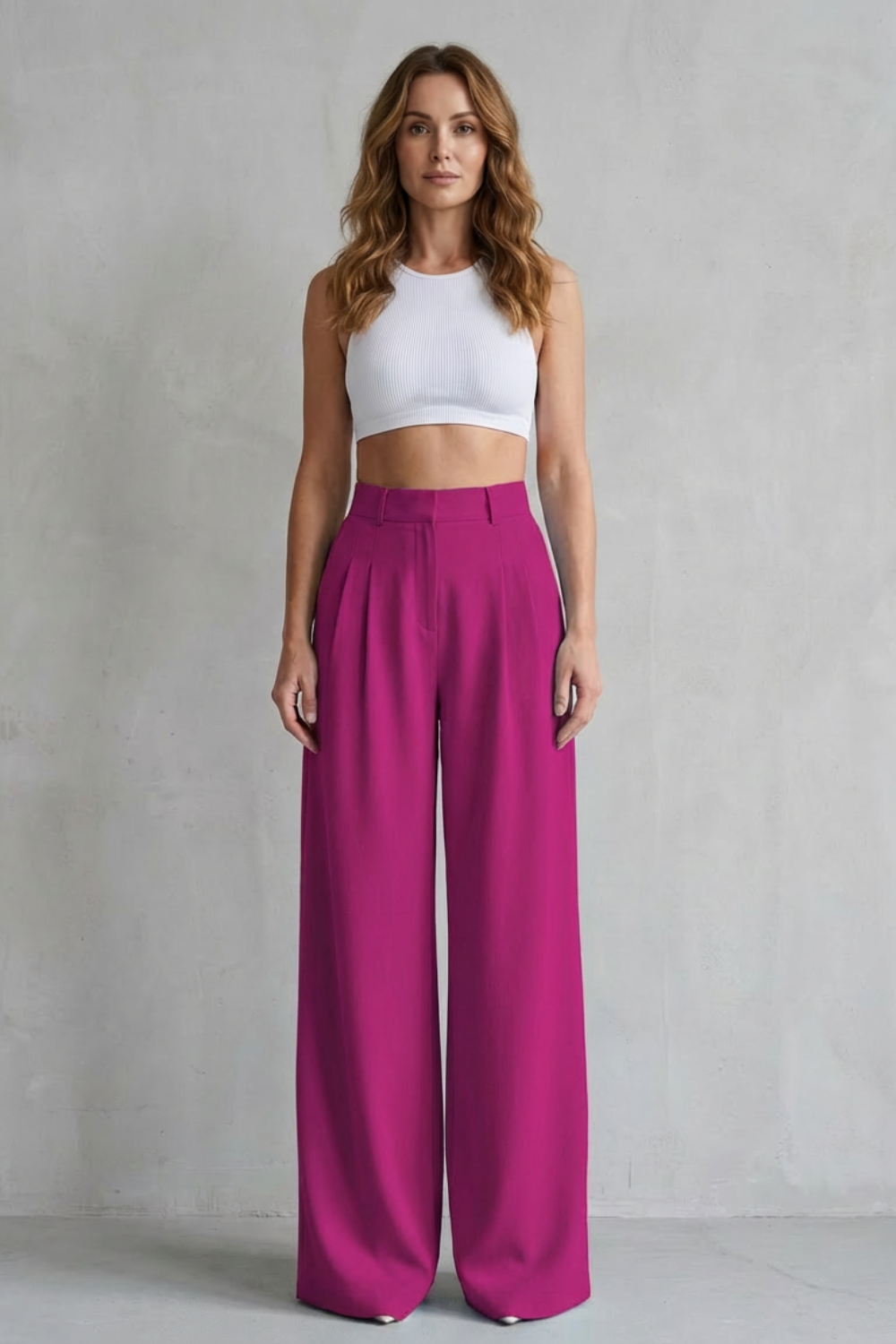 Lunévia – Flowing drape – Wide-leg tailored trousers
