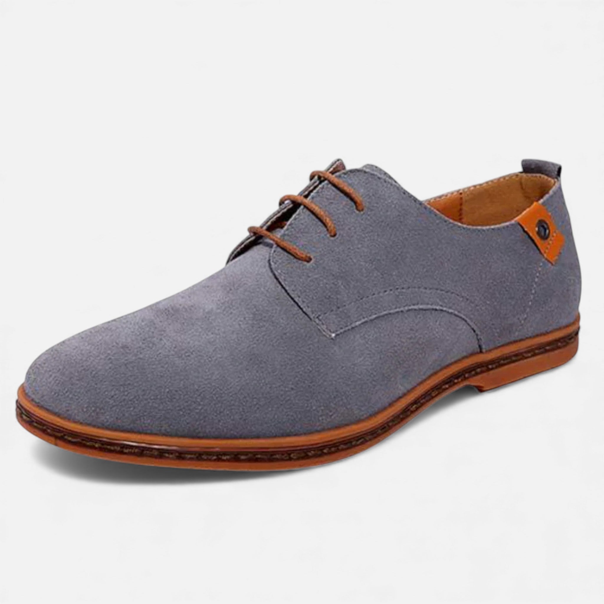 Milvaly | Mens Vegan Leather Derby Shoes Suede Finish