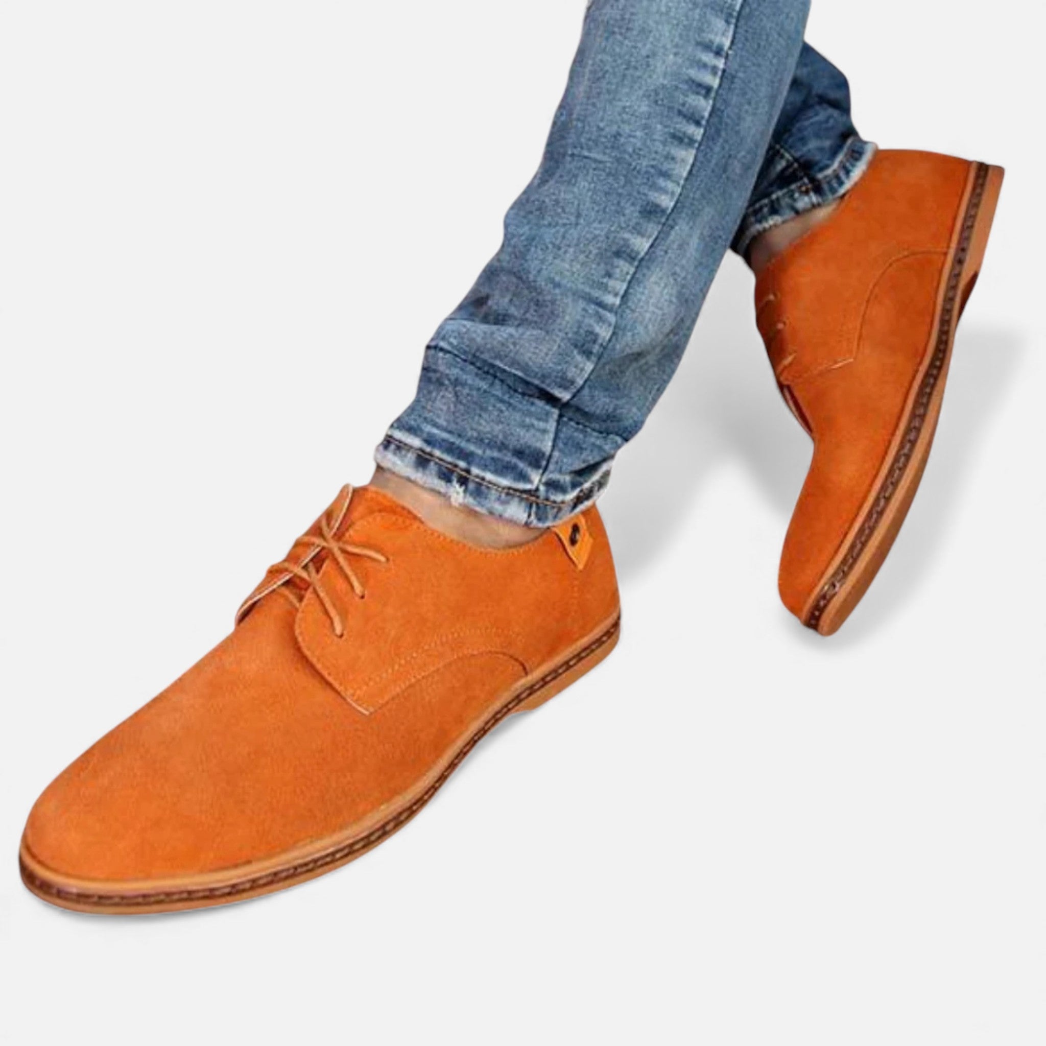 Milvaly | Mens Vegan Leather Derby Shoes Suede Finish