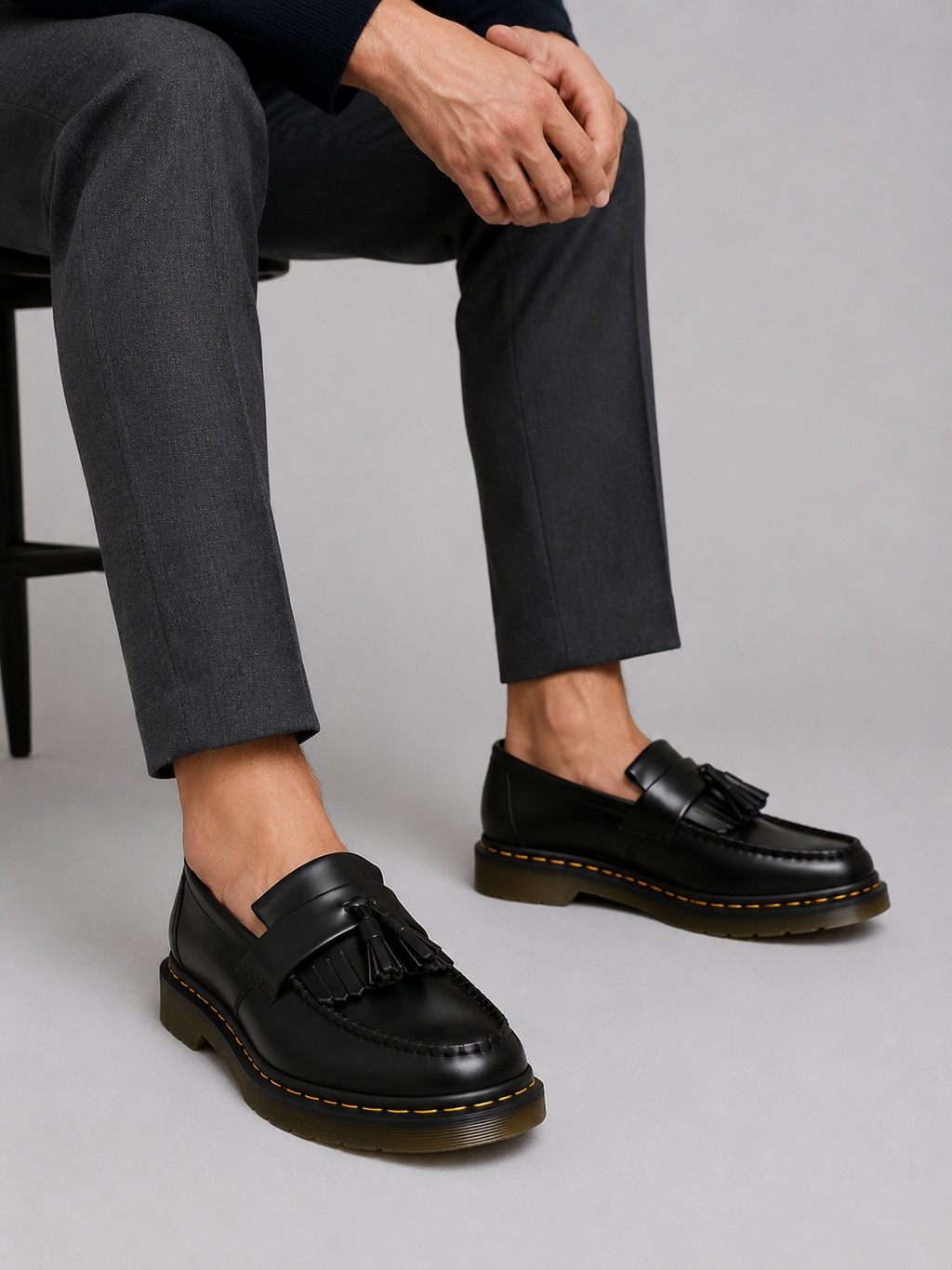 Men’s Leather Tassel Loafers – Smart Casual Slip-On Shoes