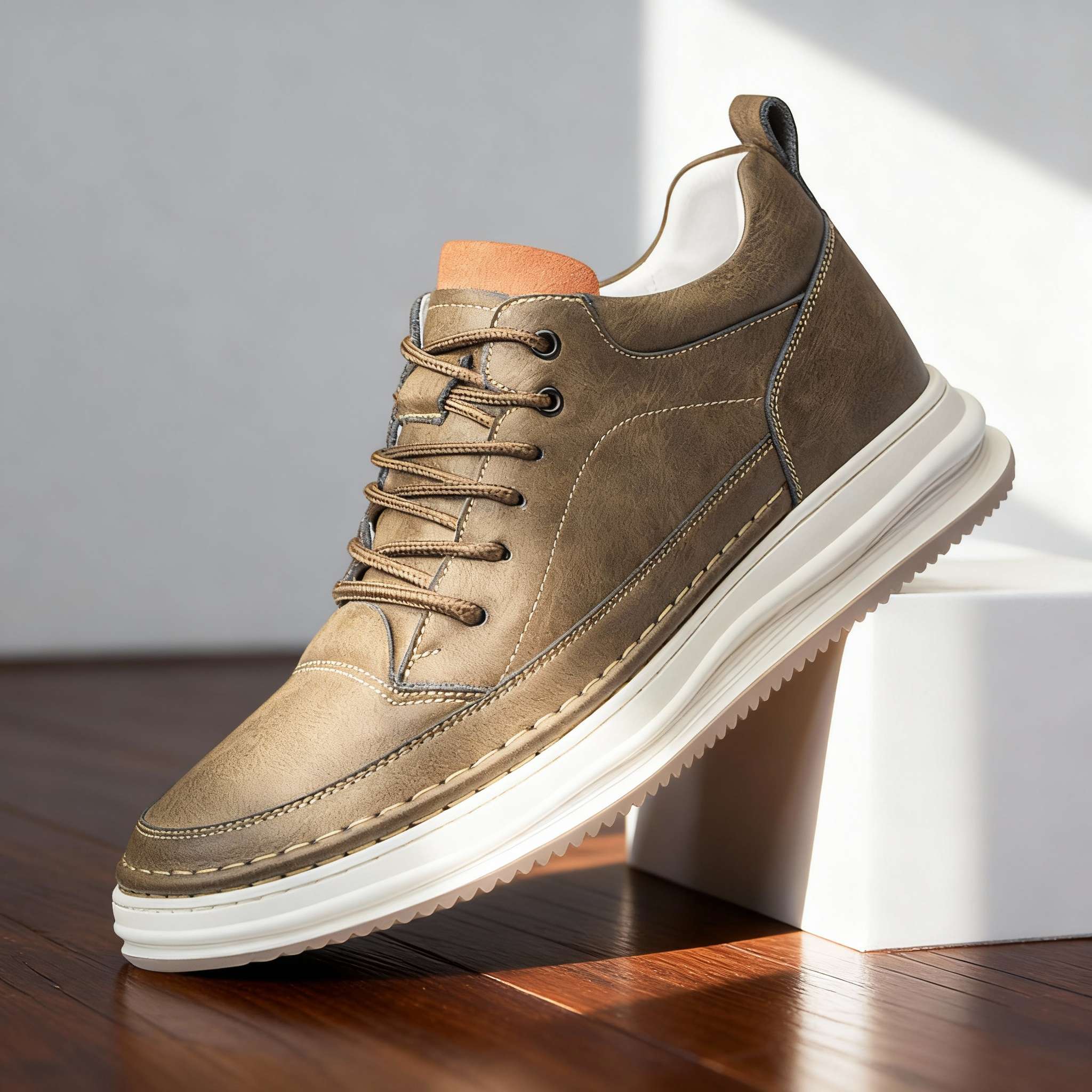 Men’s Leather Trainers – Cushioned Everyday Comfort