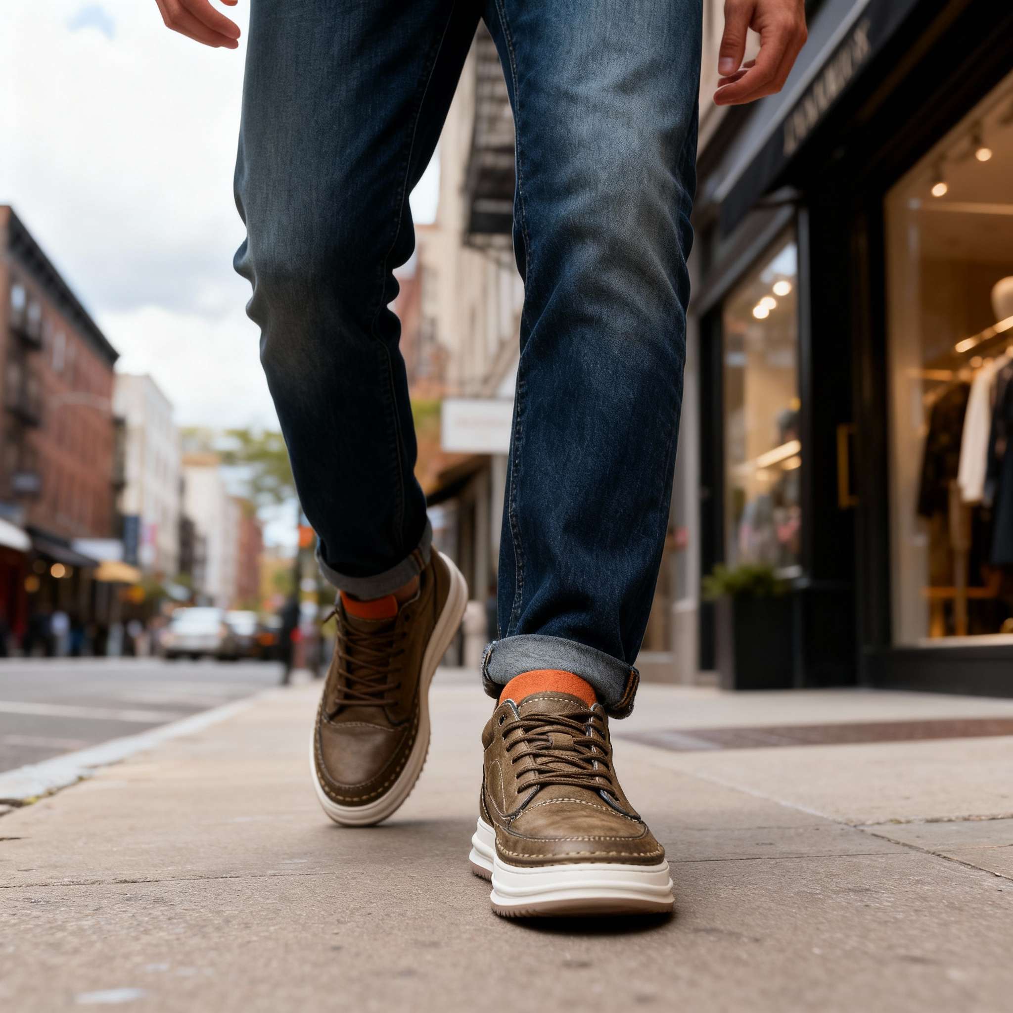Men’s Leather Trainers – Cushioned Everyday Comfort