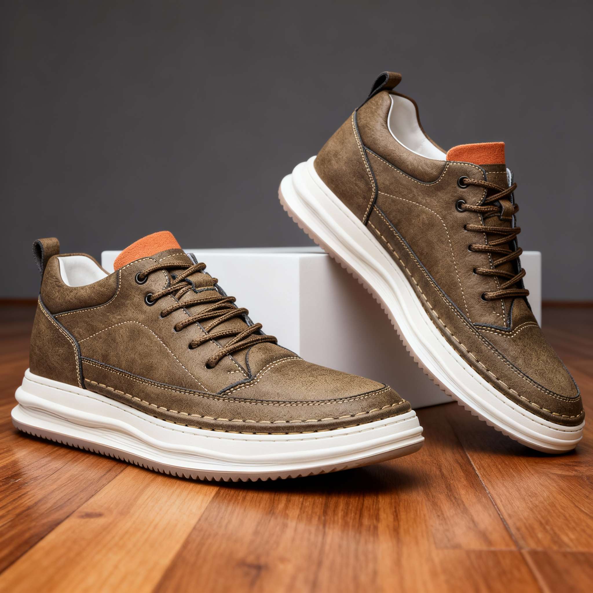 Men’s Leather Trainers – Cushioned Everyday Comfort