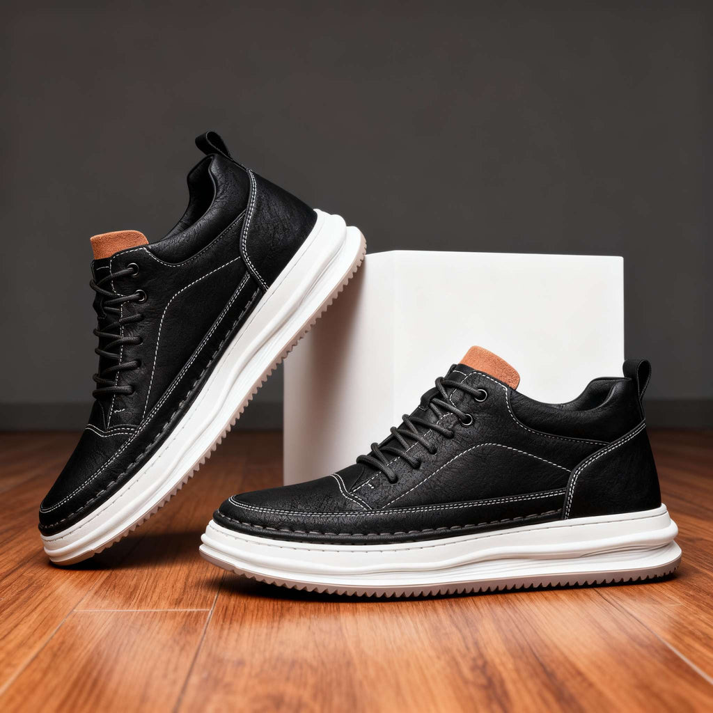 Men’s Leather Trainers – Cushioned Everyday Comfort