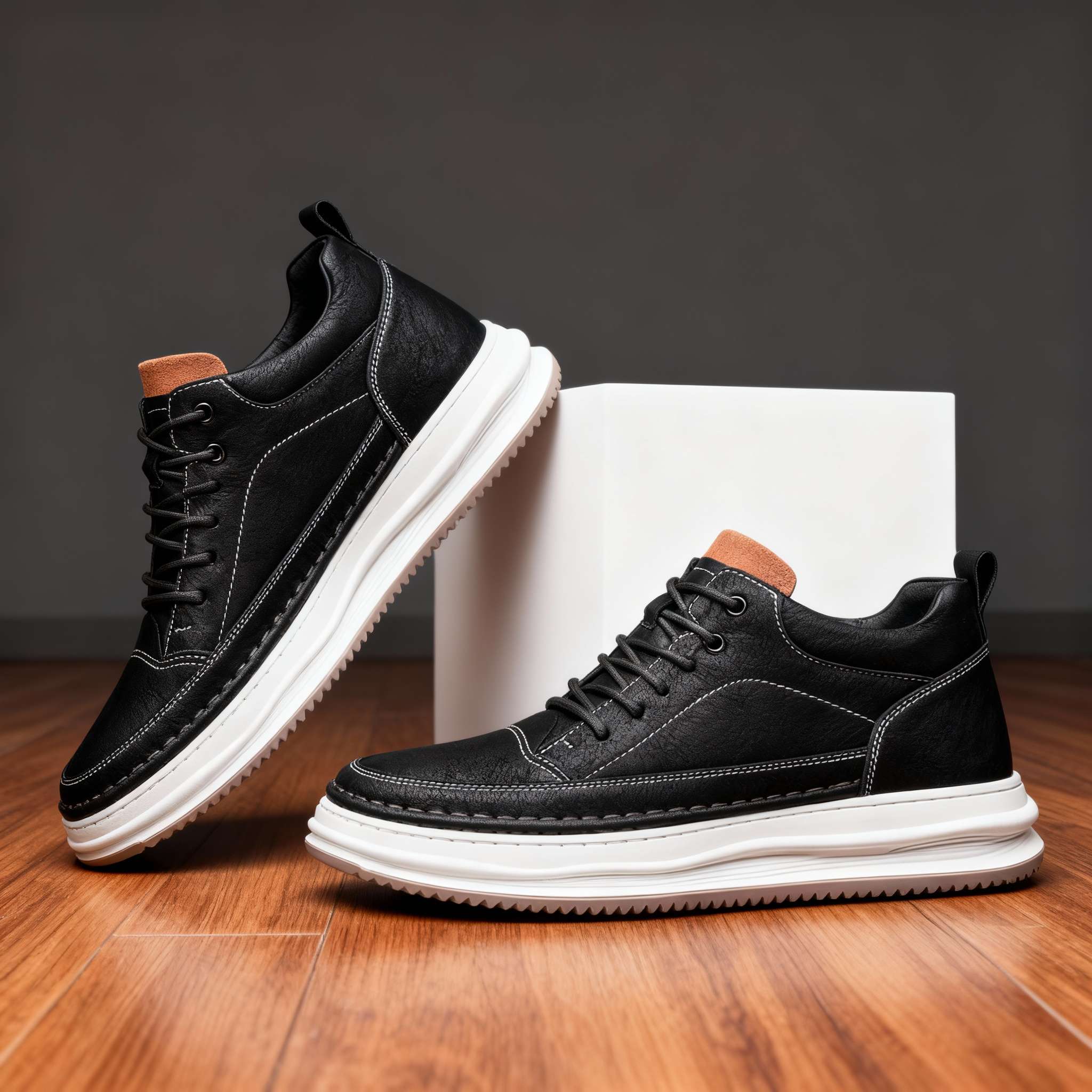 Men’s Leather Trainers – Cushioned Everyday Comfort