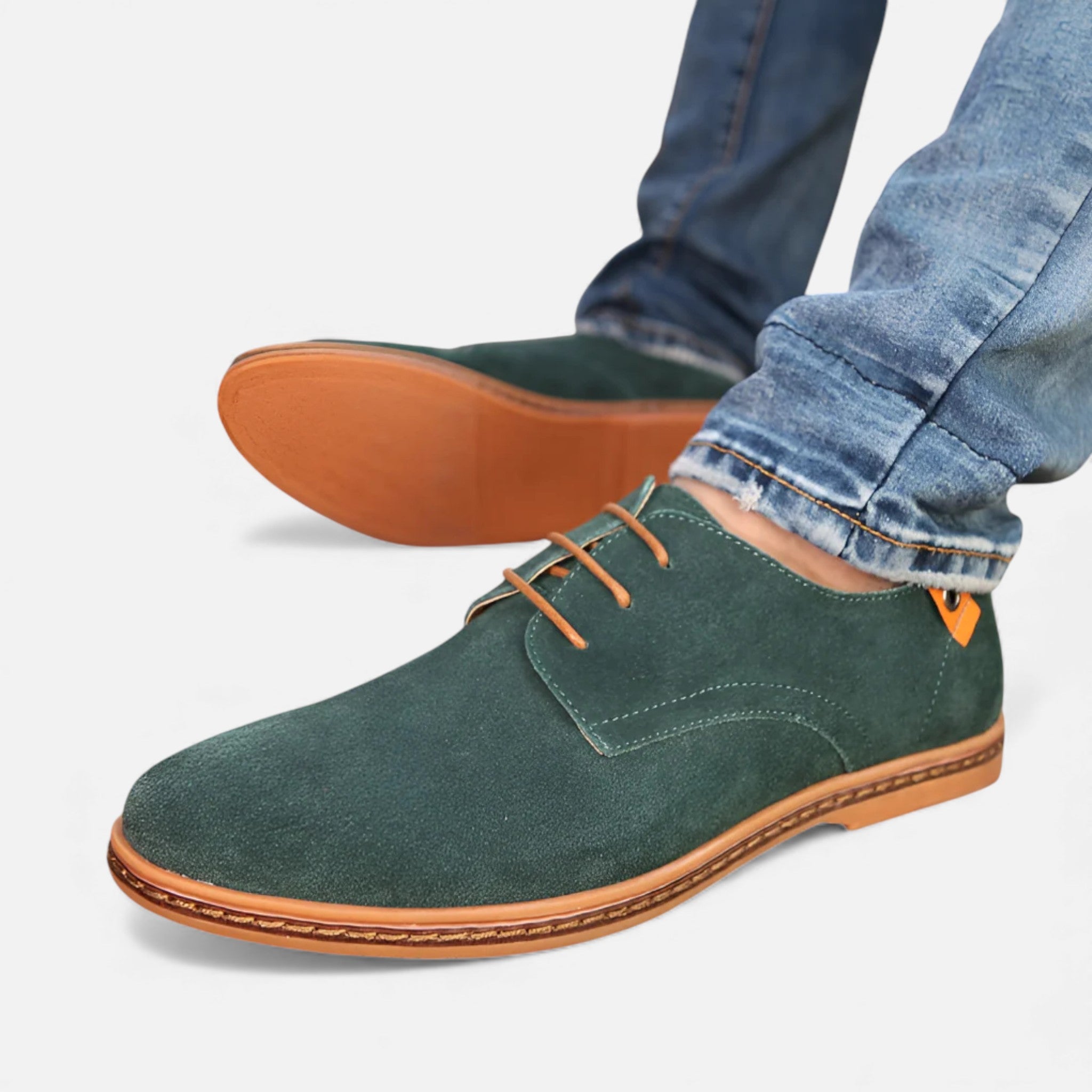 Milvaly | Mens Vegan Leather Derby Shoes Suede Finish