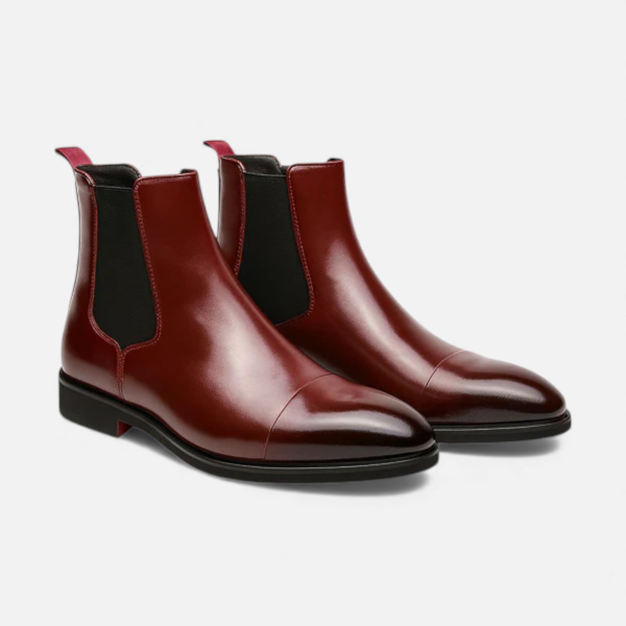 Milvaly | Mens Leather Chelsea Boots Cap Toe