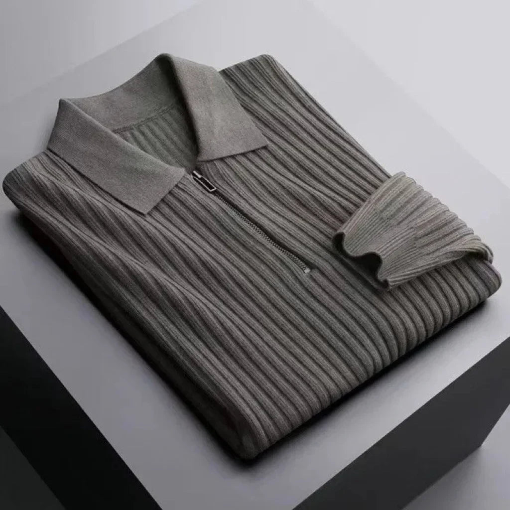Giovanni Men’s Knit Half Zip Polo Sweater – Quarter Zip Sweater
