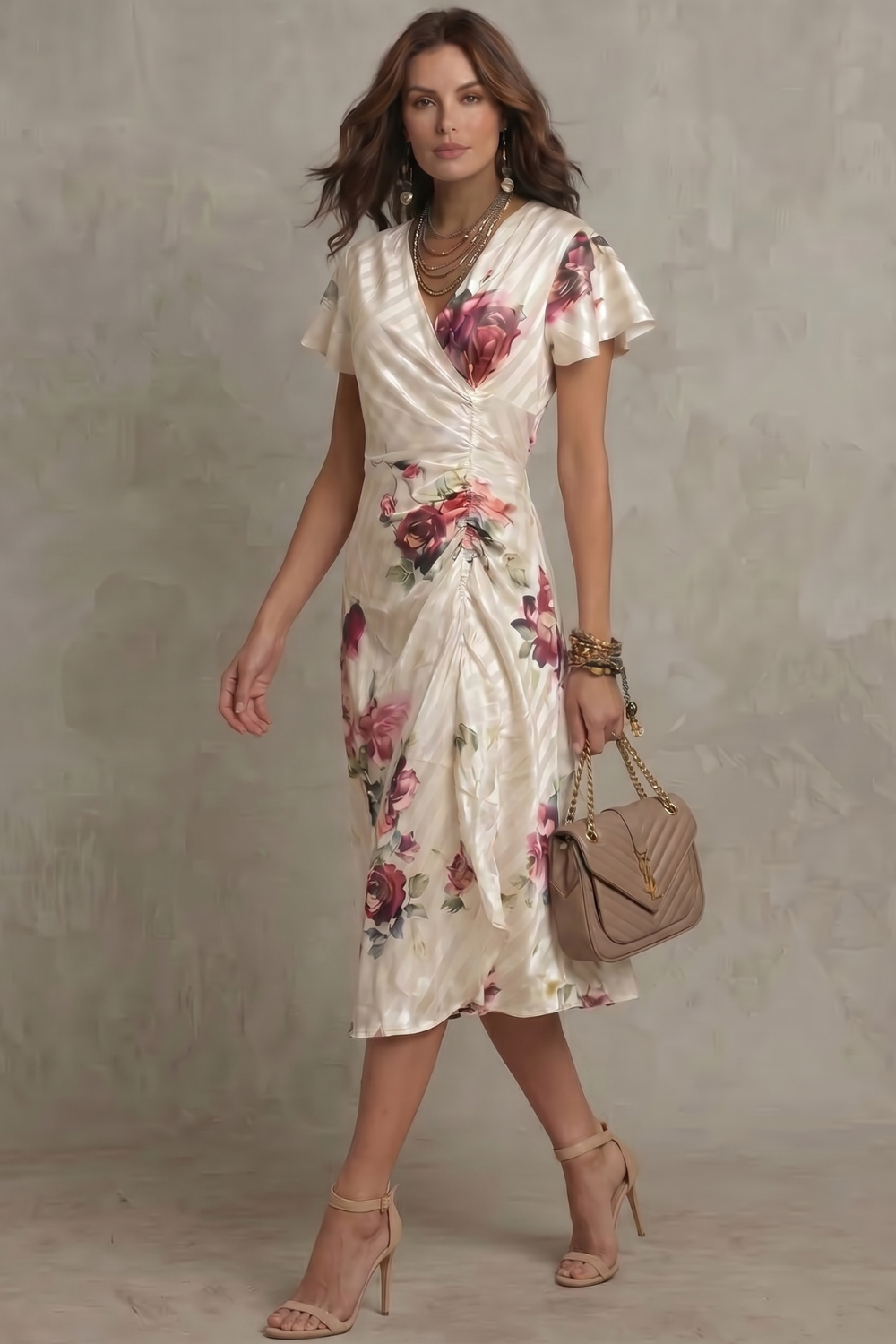 Rosavienne – Vintage satin romance – Midi dress