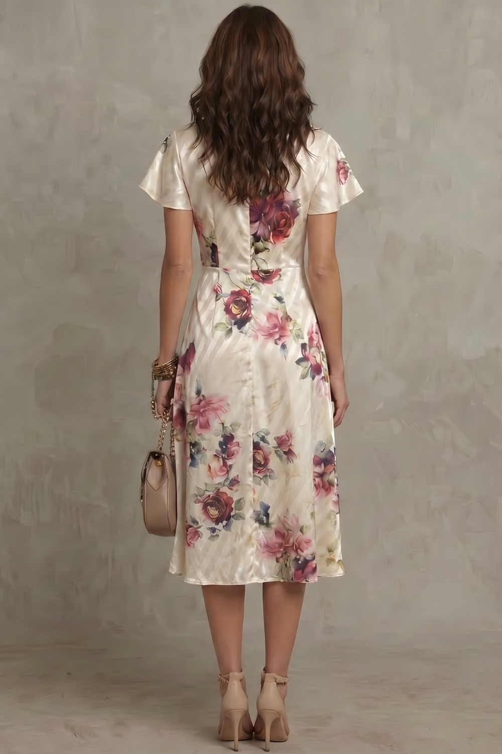 Rosavienne – Vintage satin romance – Midi dress