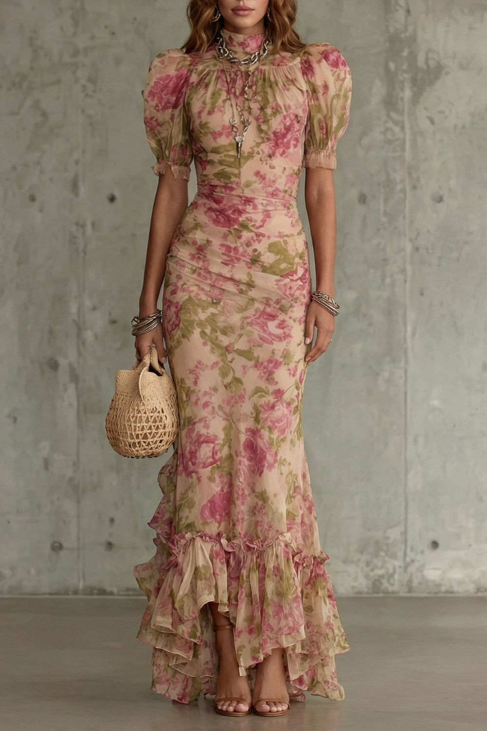 Roselique – Romantic floral silhouette – Maxi dress