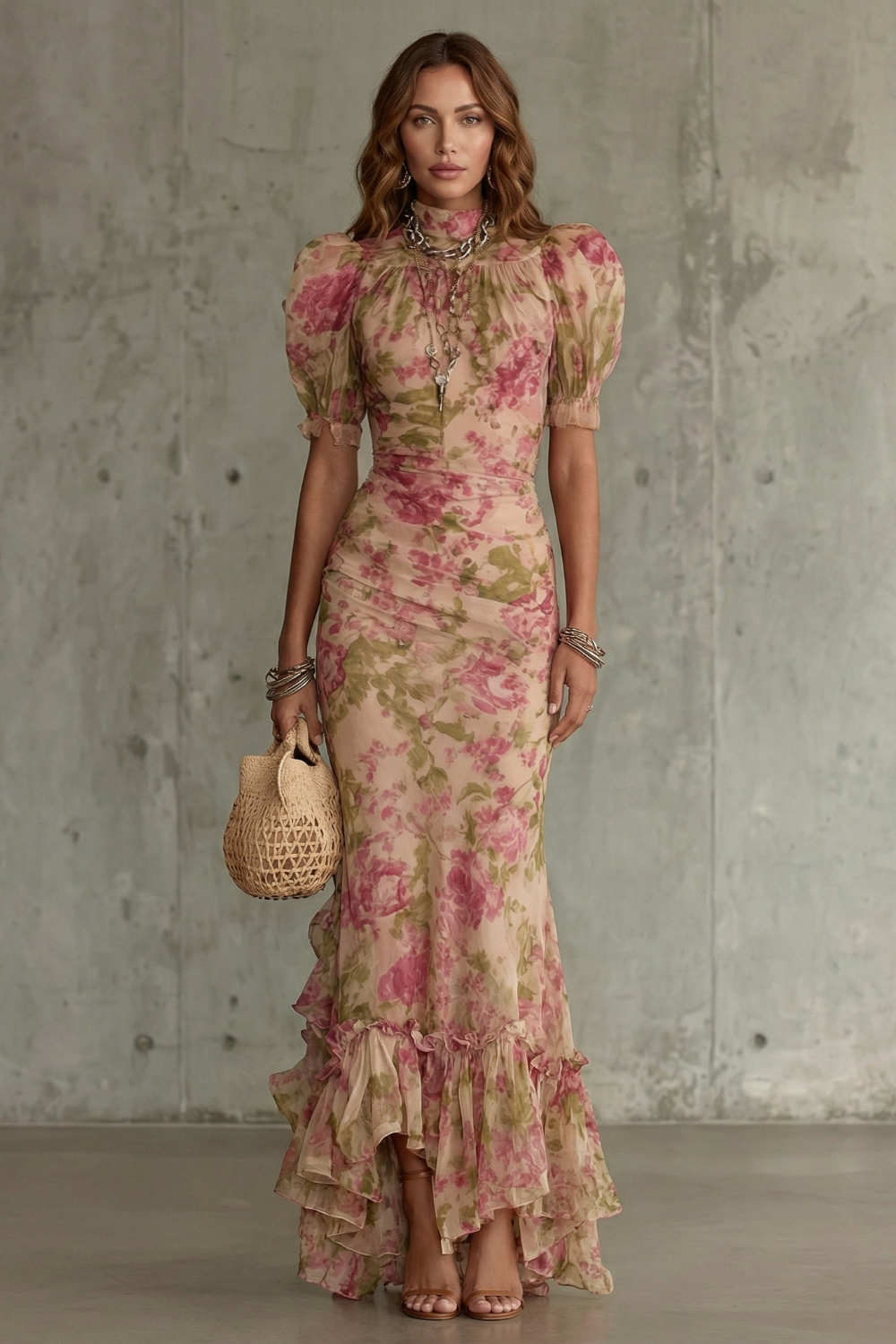 Roselique – Romantic floral silhouette – Maxi dress