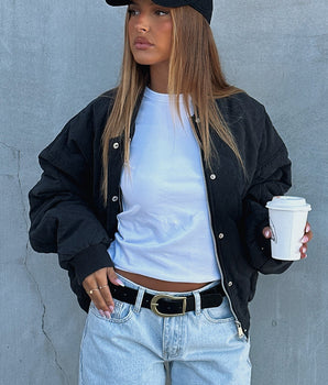 Soft Love Bomber Jacket Black