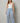 Solérine – Floral lace overlay – Wide-leg denim jeans