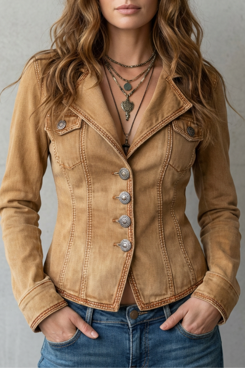 Valmira – Sculpted silhouette – Denim blazer