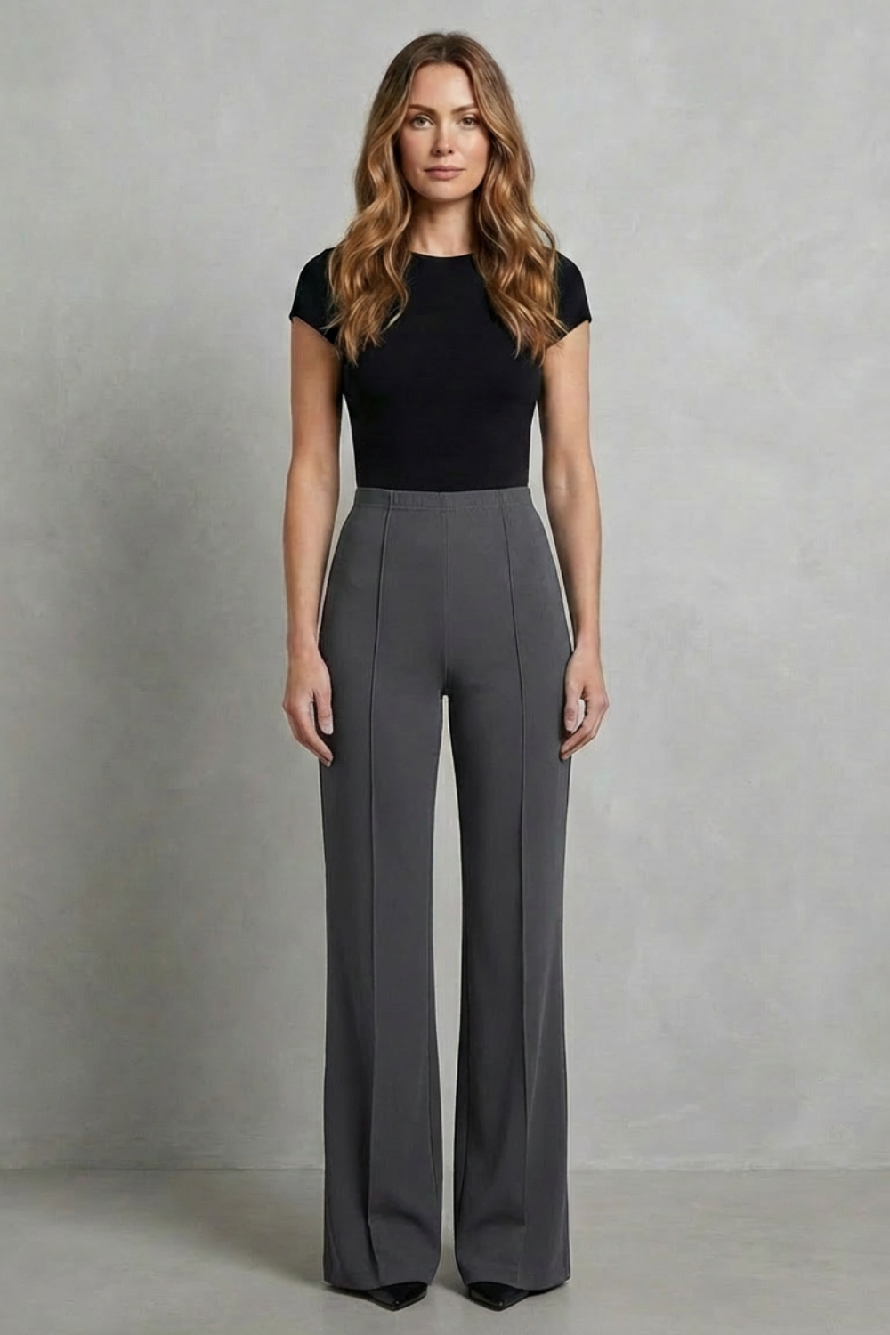 Velizza – Streamlined silhouette – High-waist wide-leg trousers
