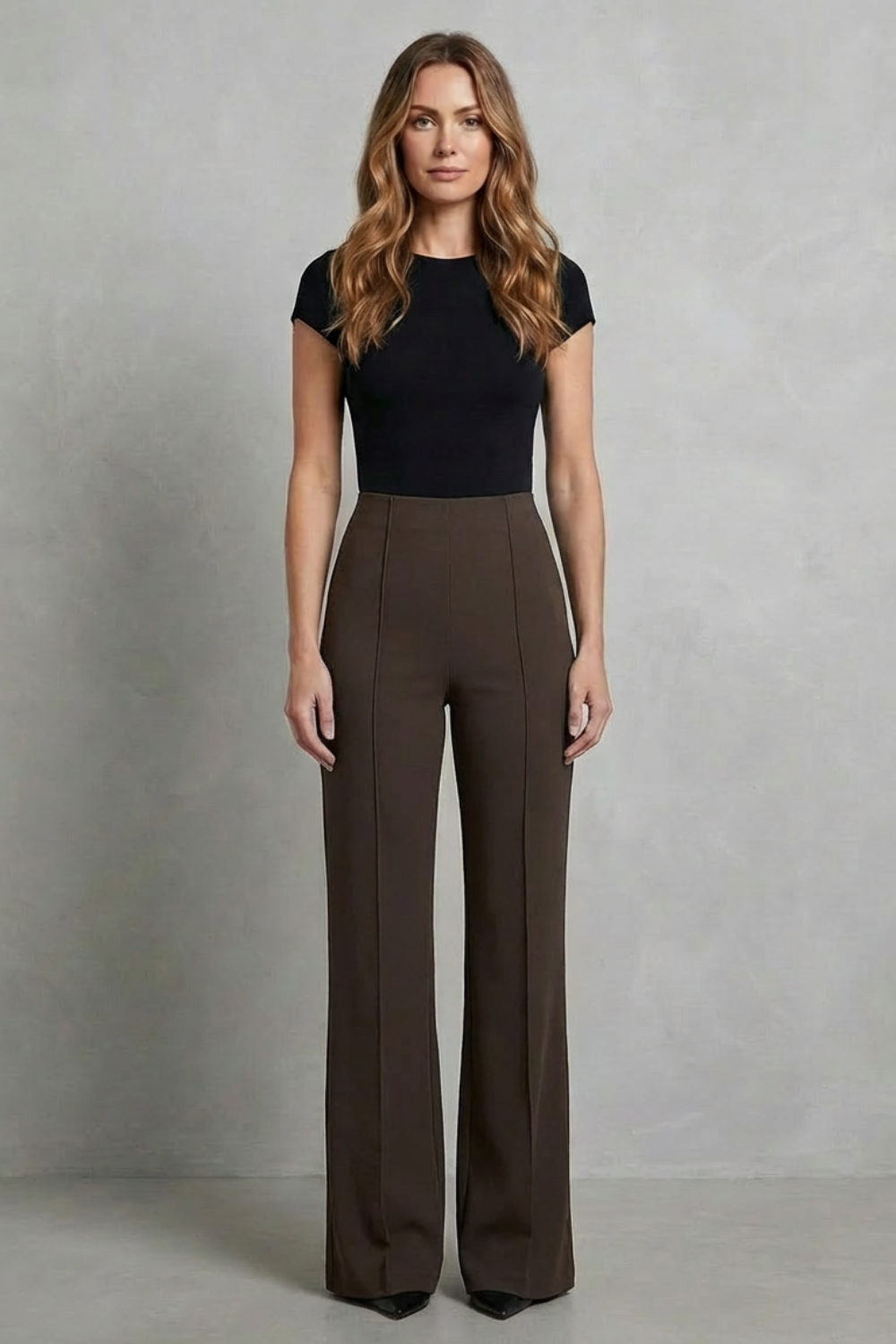 Velizza – Streamlined silhouette – High-waist wide-leg trousers