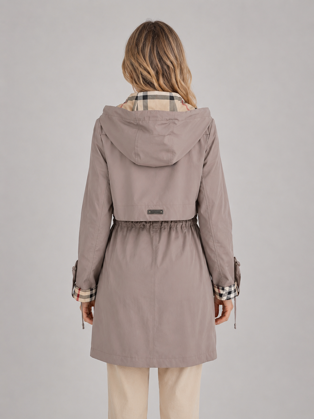 Women's Hooded Longline Parka Coat – Zip Up Lightweight Jacket