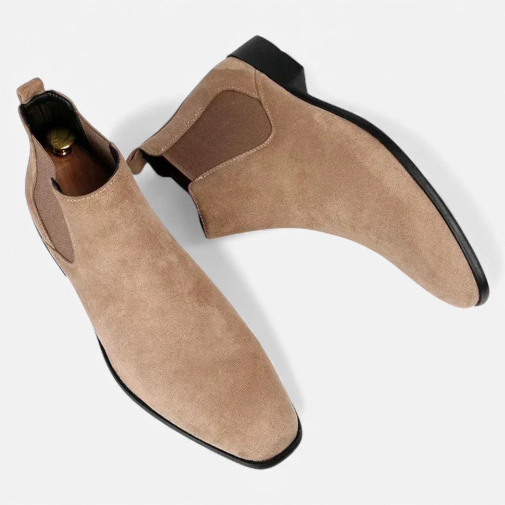 Milvaly | Mens Suede Chelsea Boots Square Toe