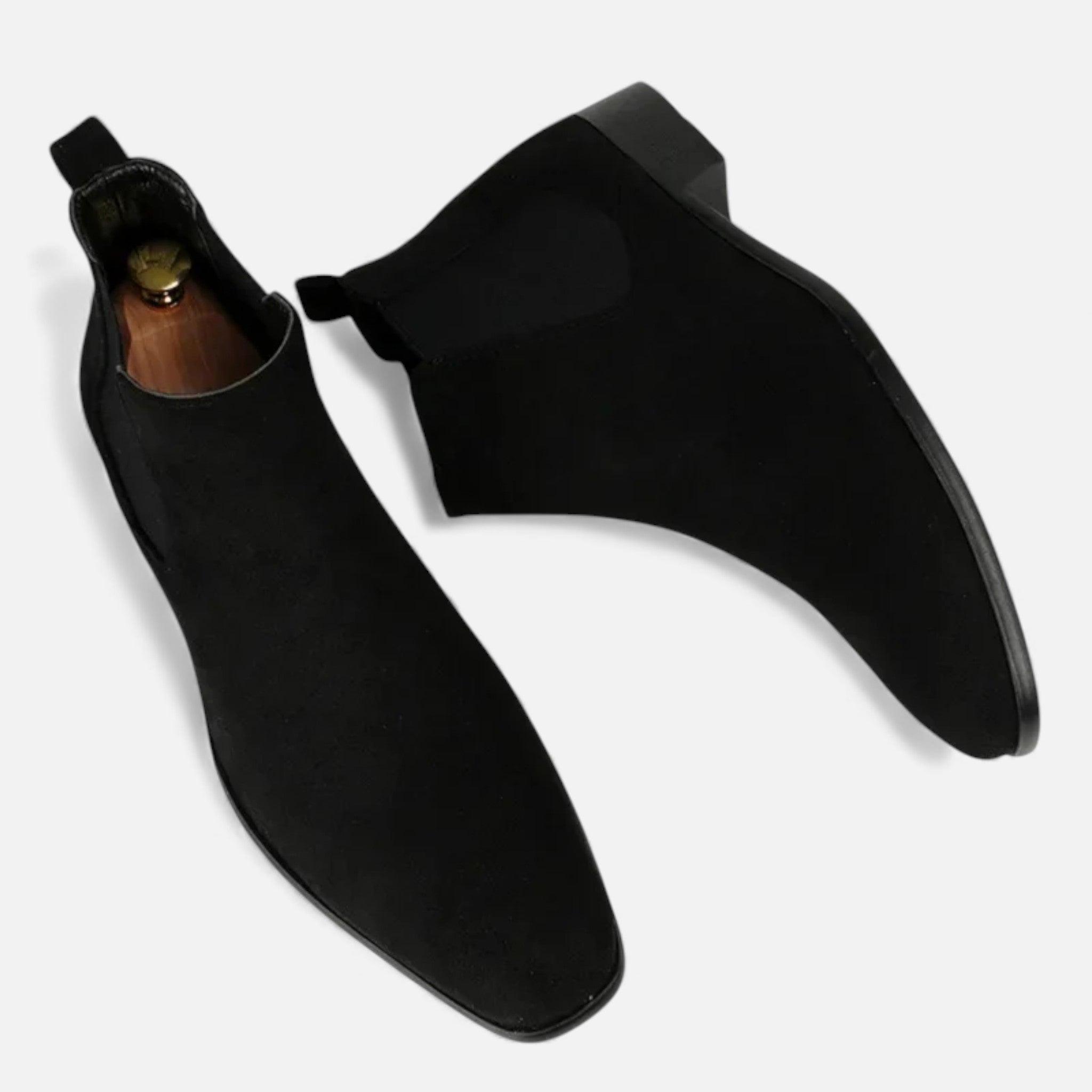 Milvaly | Mens Suede Chelsea Boots Square Toe