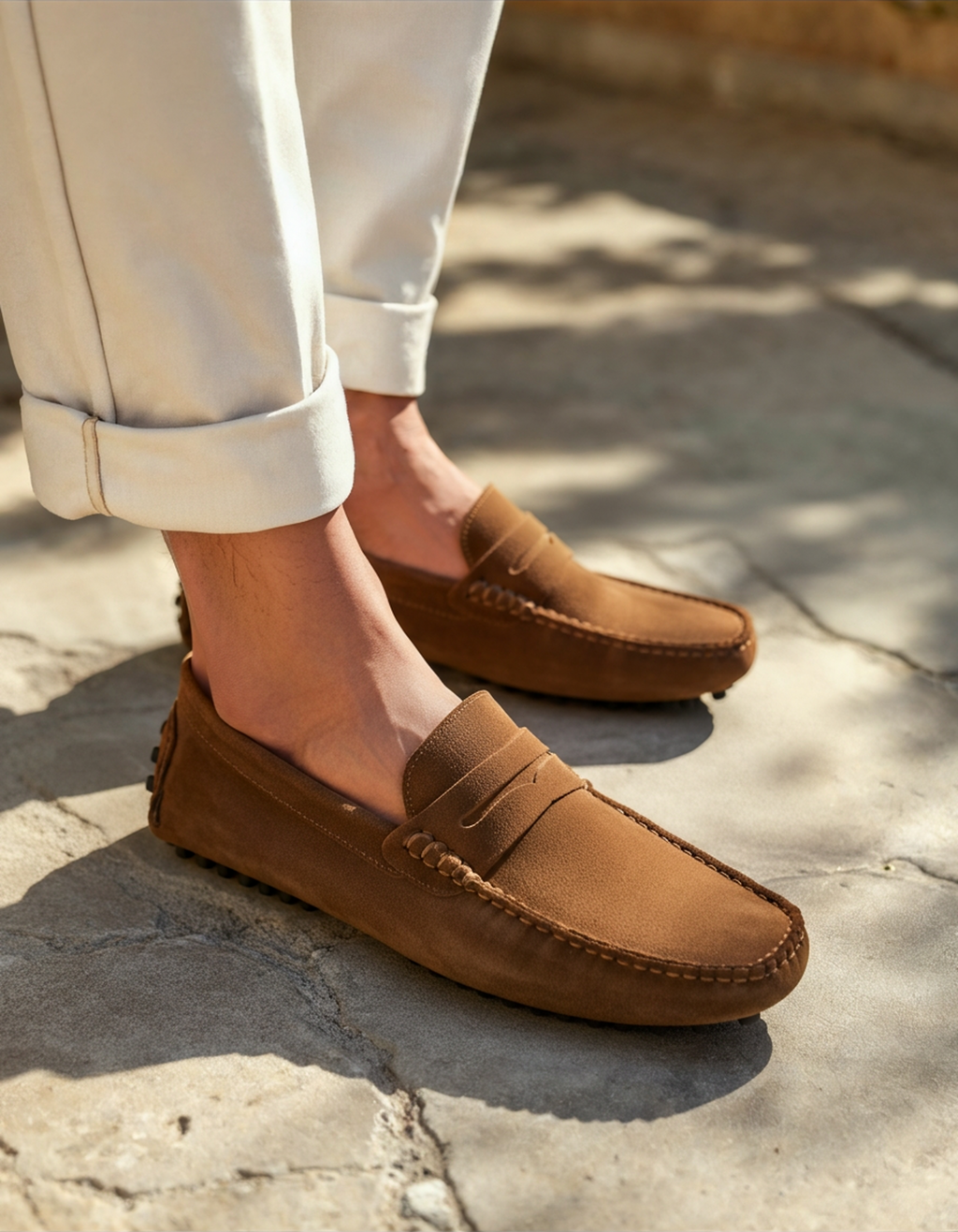 Suede Slip-On Driving Loafers